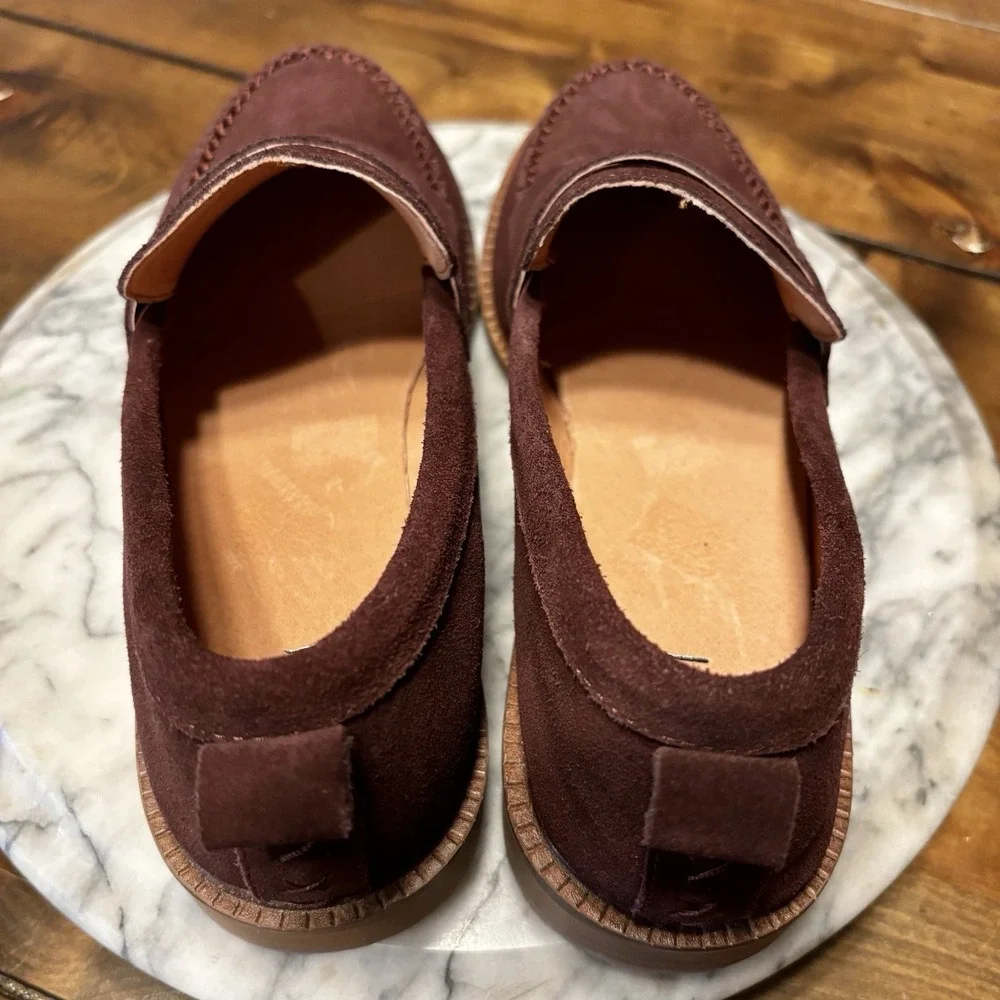 NEW! J.Jill Sofft® Mara Suede Comfort Penny Loafers Purple Plum Women‎ Sz 8